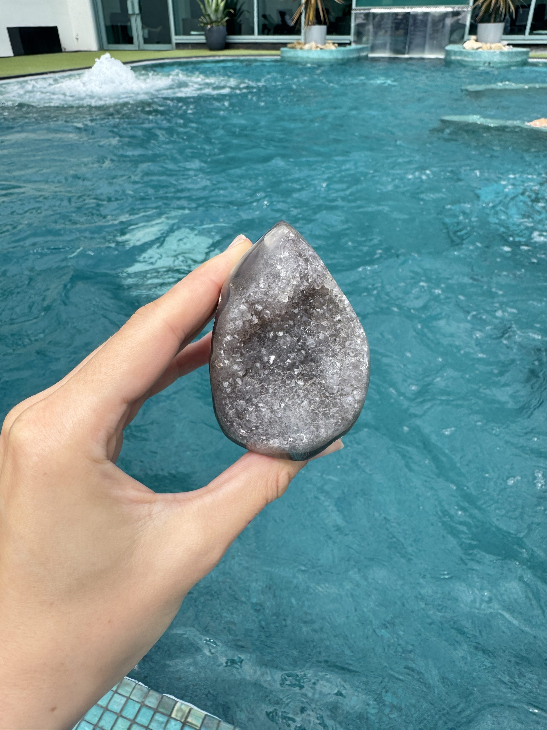 Agate Amethyst Druzy Flame (Brazil) - Image 3