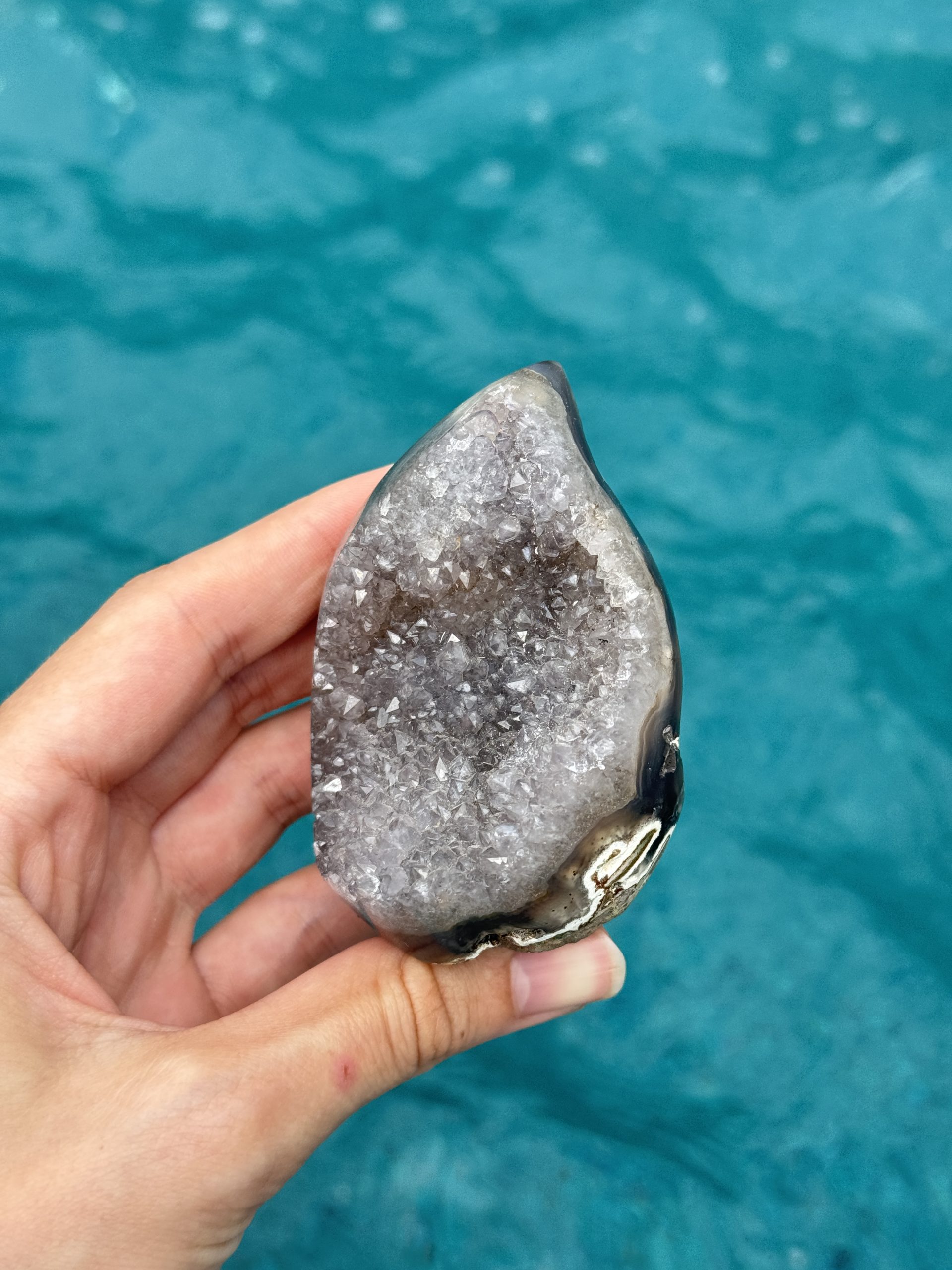 Agate Amethyst Druzy Flame (Brazil)