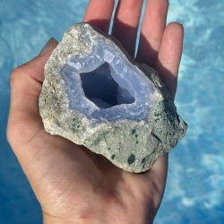 Blue lace agate geode 294g
