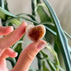 Citrine / amethyst mini heart