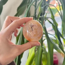 Flower agate palm stone