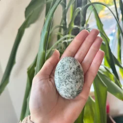 Moss agate palm stone